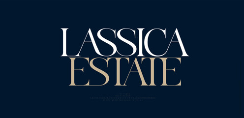 Aufkleber - elegant alphabet letters font logo. typography luxury classic beauty lettering serif fashion fonts d