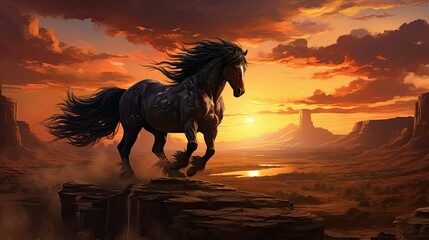 Wall Mural - Beautiful brown horse