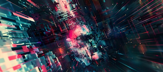 Abstract Cyber Glitch Effect Design