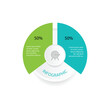 © Haris - 2 step process on circle infographic template vector element suitable for web presentation and business information