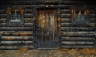 Wall Mural - Rustic wooden cabin background