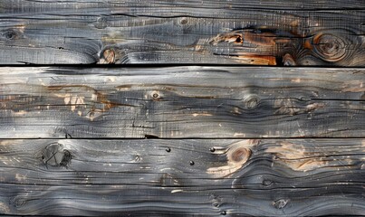 Wall Mural - Weathered grey wood planks