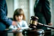 © N7 - Close-Up of Gavel with Out-of-Focus Child for Custody Dispute