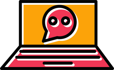 Sticker - Online Conversation Vector Icon