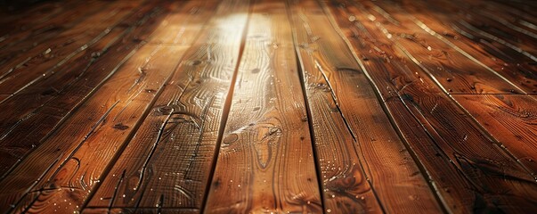 Wall Mural - Textured wooden floor with natural texture
