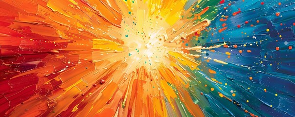 Wall Mural - Vibrant, stylized sunbursts