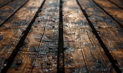 Wall Mural - Textured wooden bridge surface