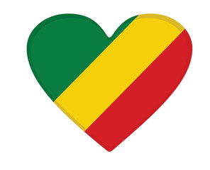 Wall Mural - Republic of the Congo flag heart shaped. vector