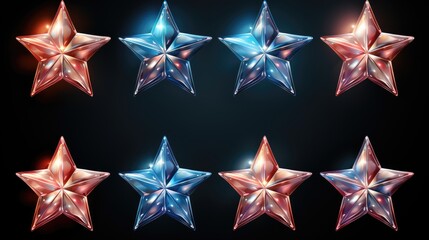 Canvas Print - a group of stars with a black background with a white star.