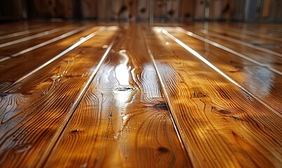 Poster - shiny lacquered wood surface