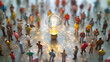 © Vicky - concept collective brainstorming innovation teamwork creativity creative brainstorm ideas light bulb diverse group colorful miniature human figures collaboration diversity engagement share