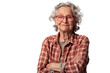 © venusvi - Happy elderly lady with arms crossed Isolated on white background