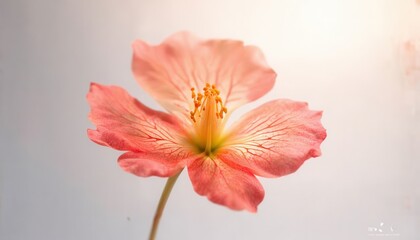 Pink flower with yellow center and petals, close-up