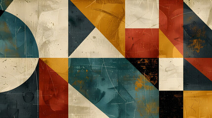 Wall Mural - Vintage abstract geometric shapes background