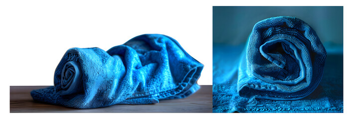 Cyan or blue towel