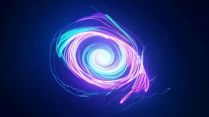 Wall Mural - neon light swirl abstract with blue and pink hues