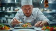 © ZethX - Professional Chef Preparing Gourmet Dish in a Modern Restaurant Kitchen with Fresh Ingredients and Culinary Expertise