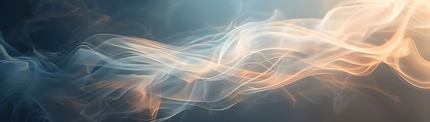 Aufkleber - Elegant swirls of smoke in a flowing, abstract pattern with blue and orange hues blending seamlessly in the air.