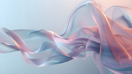 Poster - Elegant abstract art with soft pastel colors and flowing shapes, creating a serene and graceful visual effect.