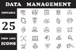 © CzakaU - Data Management Line Editable Icons set. Data analytics and management related icons: big data, database, research, data mining, and more. Modern thin line vector illustration