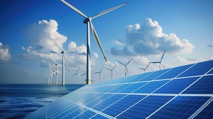 Poster - learn about the future of the energy industry, focusing on renewable sources such as solar, wind, an