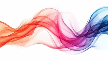 Poster - Abstract colorful waves flow across a white background, creating a vibrant and dynamic design