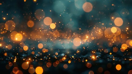 Poster - A dark background with blurry lights, creating a festive and magical atmosphere