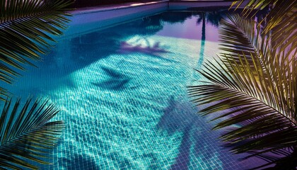 Sticker - beach with palm trees