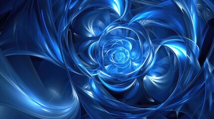 Poster - Modern 3D blue abstract graphic with geometric forms, ideal for a vibrant and stylish desktop background.