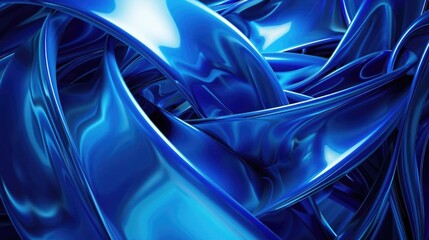 Poster - Blue 3D geometric abstraction, offering a sleek and high-tech visual for a desktop background.