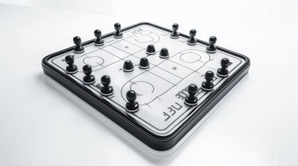 Black Planning strategy concept icon isolated on white background. Hockey cup formation and tactic. 4K Video motion graphic animation. Board games isolated on white. Photo realistic photo.