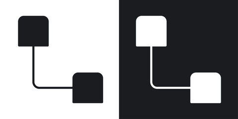 Diagram nested vector icon set in solid style.