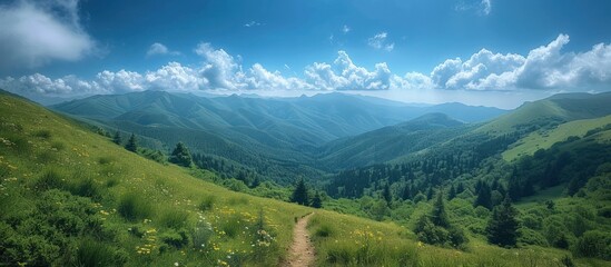 Wall Mural - Mountain Trail with a View of the Blue Ridge