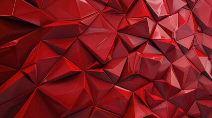 Poster - Modern abstract red polygonal background with sharp geometric shapes, creating a bold and dynamic visual.