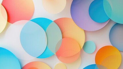 Poster - Abstract circles in various colors on a white backdrop, highlighting a modern and energetic design.