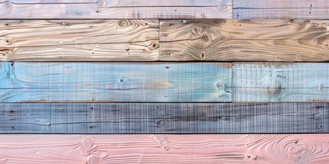 Poster - Pastel-colored wood background with planks, creating a soft and charming texture suitable for various designs.