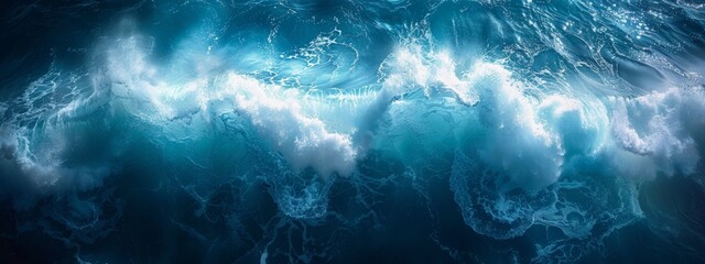 Wall Mural - Aerial view of deep blue ocean