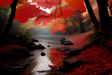 Canvas Print - scary halloween landscape