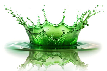 green splash on a white background