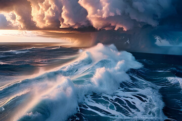 Wall Mural - clouds over water