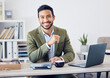 © AzeemudDeen/peopleimages.com - Happy businessman, portrait and accountant with laptop for career, investment or online finance at office. Asian man, business professional or financial advisor with smile or computer for profit plan