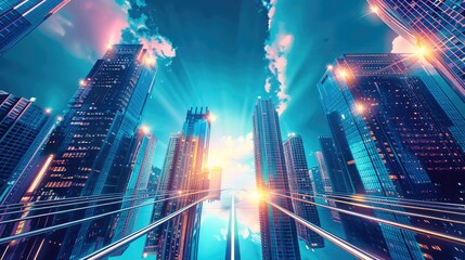 Leinwandbilder - Smart City Elements. Generative AI.