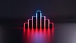 © Wimon - Holographic 3D music equalizer with glowing effects, 3D background music, futuristic and striking, high-resolution photo, realistic photo, cinematography, hyper realistic