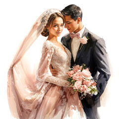 Wall Mural - bride and groom