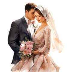 Wall Mural - bride and groom