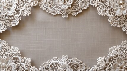 Poster - Generate a frame cut-out showcasing elegant lace designs around the perimeter, perfect for adding a touch of sophistication. 