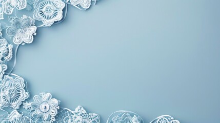 Poster - Generate a frame cut-out showcasing elegant lace designs around the perimeter, perfect for adding a touch of sophistication. 