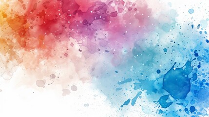 Poster - Generate a splash background featuring multicolored watercolor splashes on a bright white backdrop, blending softly for a harmonious, artistic look.
