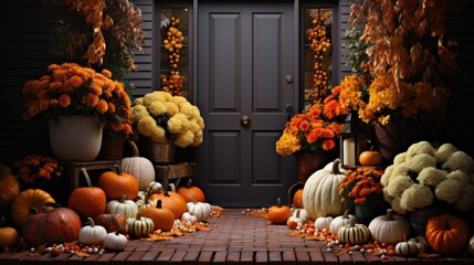 Wall Mural - Home door decor for thanksgiving or Halloween party