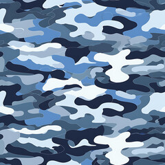 Wall Mural - Urban air force camouflage pattern with dark blue, light blue, and gray elements for seamless wallpaper 4